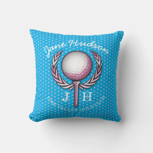Coussin Dames Élégant Design Monogrammé de Golf