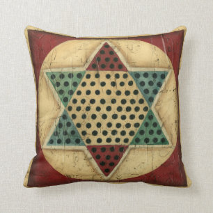 Coussin Damier chinois vintage par le harpiste d'Ethan