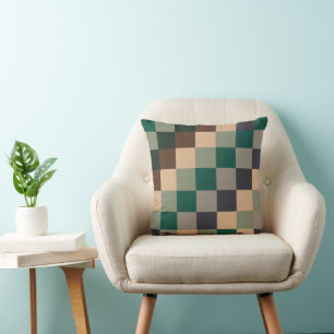 Coussin Damier de Contrôle de Couleur Moderne