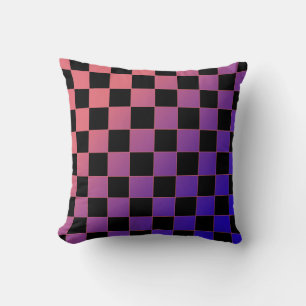 Coussin Damier dégradé violet rose moderne
