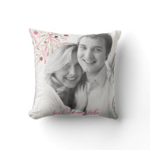 Coussin d'amour de nom de couples de Valentine