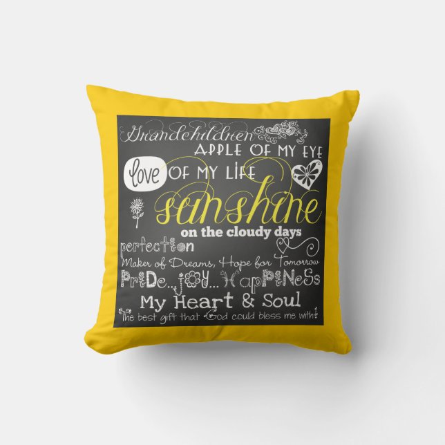 Coussin d'amour et d'inspiration de petits-enfants (Recto)
