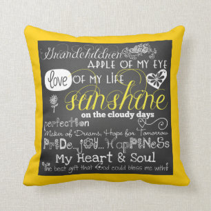 Coussin d'amour et d'inspiration de petits-enfants