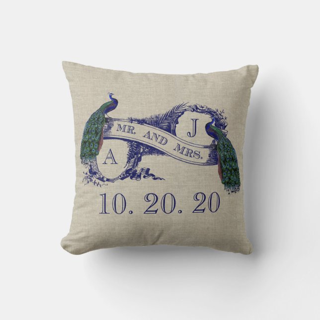Coussin d'amour Mariage russe de Linen Peacock (Recto)
