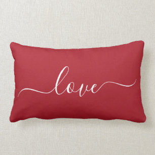Coussin d'amour romantique rouge et blanc