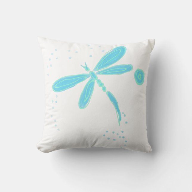 Coussin Dancing Dragonfly Art Abstrait (Recto)