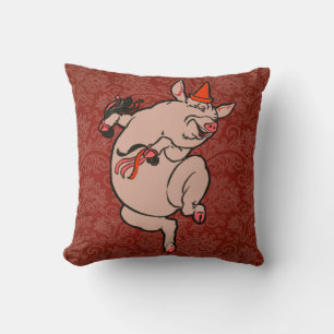 Coussin Dancing Pig Antique Cute Danseuse
