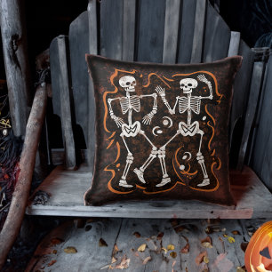 Coussin Dancing Skeletons Drôle Halloween Party