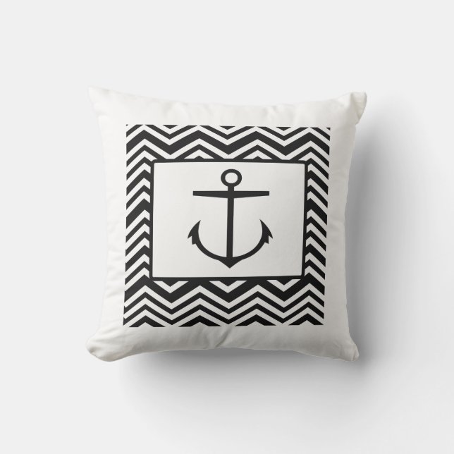 Coussin d'Ancre blanc/noir (Recto)