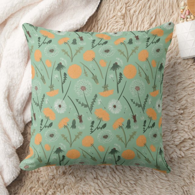 Coussin Dandelion Fleurs Orange Floral Modèle (Couverture)