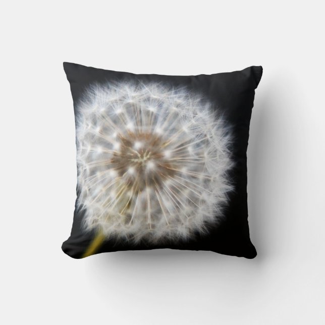 Coussin Dandelion noir et blanc (Recto)