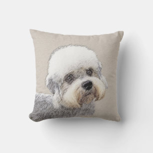 Coussin Dandie Dinmont Terrier Peinture Chien Art original