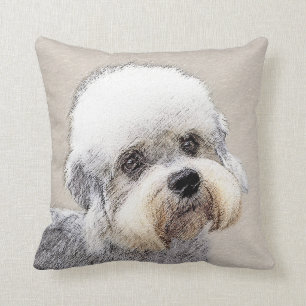 Coussin Dandie Dinmont Terrier Peinture originale de Chien