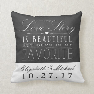 Coussin d'anniversaire de mariage de Love Story de