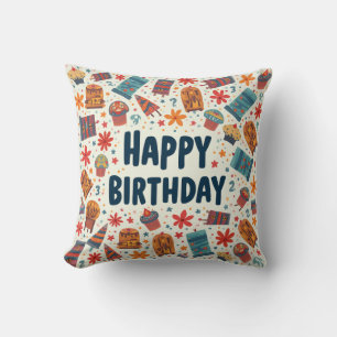 coussin d'anniversaire heureux