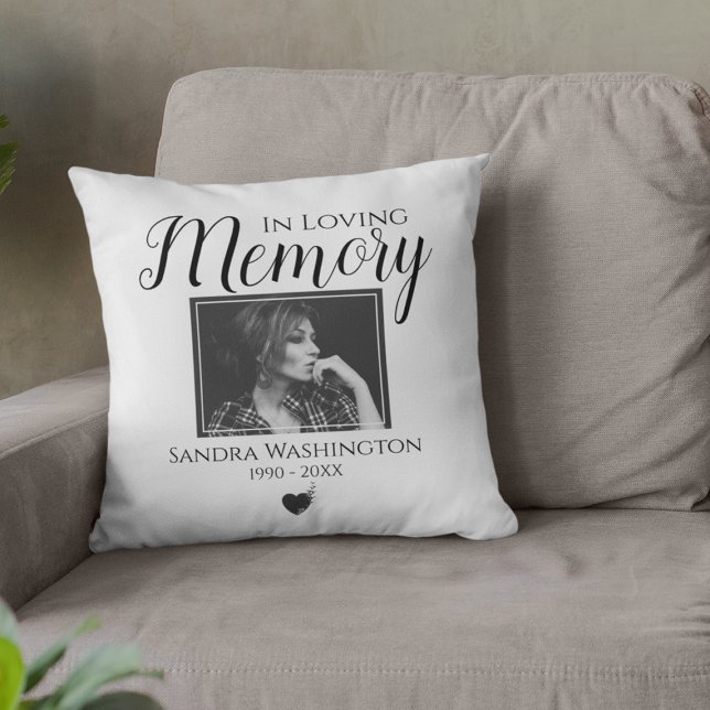 Coussin Dans la mémoire aimante | Mémorial photo (Créateur téléchargé)