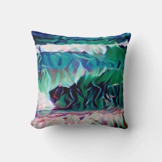 Coussin Dans l'art Abstrait des vagues