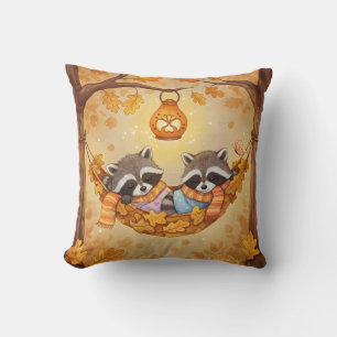Coussin Dans le hamac, les Raccoons