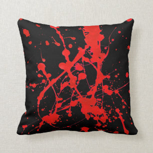 Coussin dans le style pulvérisé black&red par
