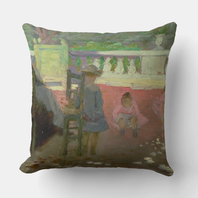 Coussin Dans les jardins du luxembourgeois (Recto)