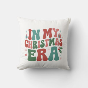 Coussin Dans mon ère de Noël Cute Groovy Vacances de Noël