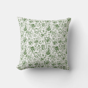 Coussin Danse Fantaisiste du Trèfle – Chinoiserie Verte In