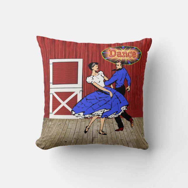 Coussin Danse rouge de grange de danse carrée de (Recto)