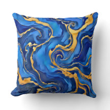 Danse Royale Riche Bleu Royal Or Abstrait Coulant