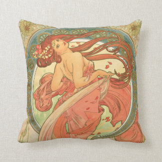 Coussin Danse vintage par Alphonse Mucha