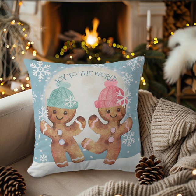 Coussin Danser pain d'épices Cookies Noël Joie de Noël (Créateur téléchargé)
