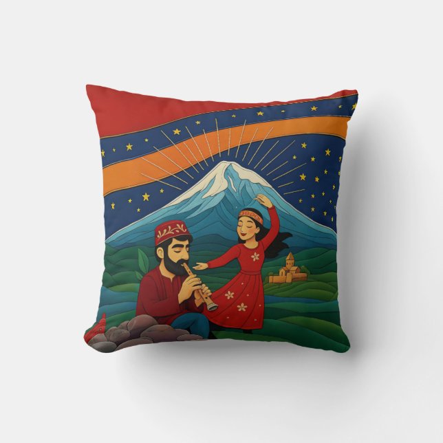 Coussin Danser sous le mont Ararat (Recto)
