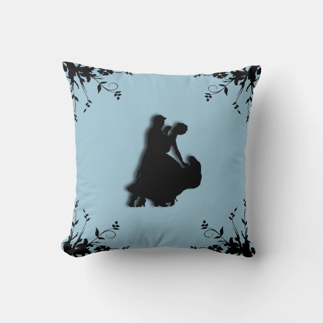 Coussin Danseurs de salle de bal bleus (Recto)