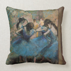 Coussin Danseurs d'Edgar Degas dans le bleu, 1890