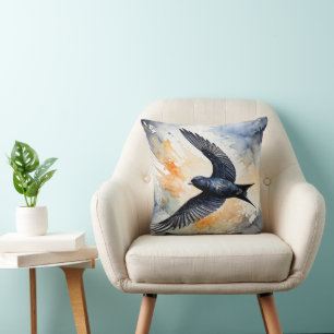 Coussin Danseuse Céleste Symbiotique : Oiseau Agile et Gra