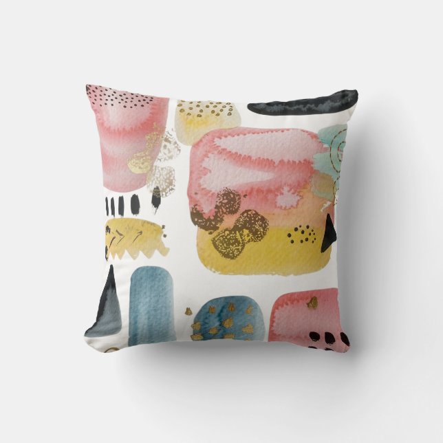 Coussin d'aquarelle Abstrait moderne (Recto)