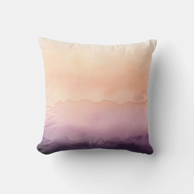 Coussin d'aquarelle douce Sunset (Recto)
