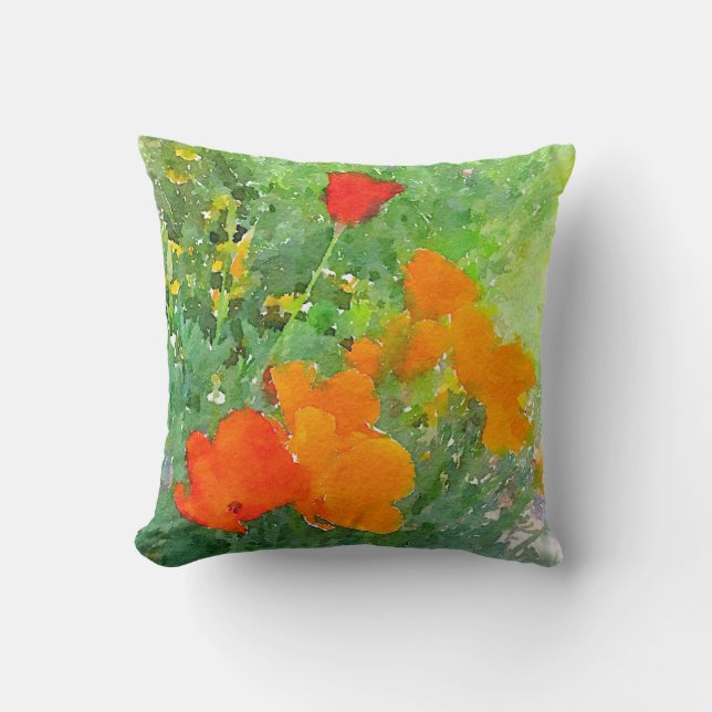 Coussin d'aquarelle du crapet de Californie (Recto)