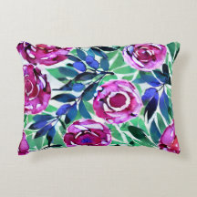 Coussin d'aquarelle fleurie