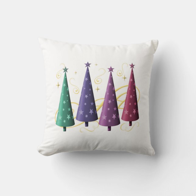 Coussin d'arbre de Noël moderne (Recto)