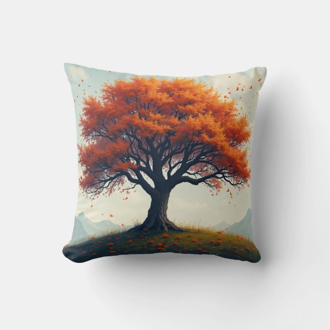 coussin d'arbre rouge d'automne (Recto)