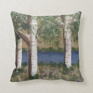 Coussin d'arbres de bouleau