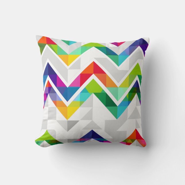 coussin d'arc-en-ciel de chevron (Recto)