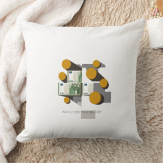 Coussin d'argent - Conception moderne avec des mot