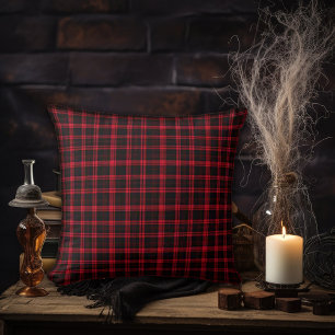 Coussin Dark Academia Red Plaid