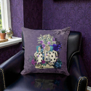 Coussin Dark Alice Chenille Pourpre Profond Rustique