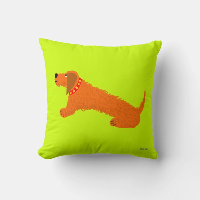 Coussin d'art : Chien de teckel. Chien de (Recto)