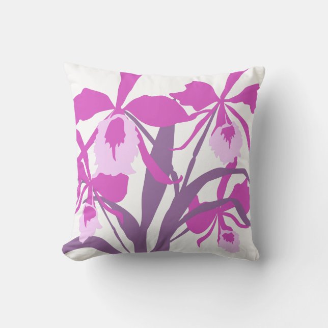 Coussin d'art d'aqua orchidée violet graphique sty (Recto)