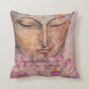 Coussin d'art d'aquarelle de Bouddha Lotus de