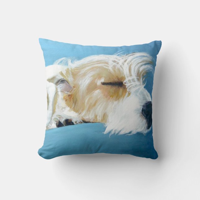 Coussin d'art de chien de sommeil Jack Russell (Recto)