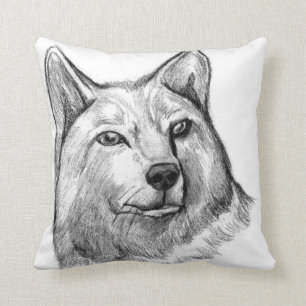 Coussin d'art de loup